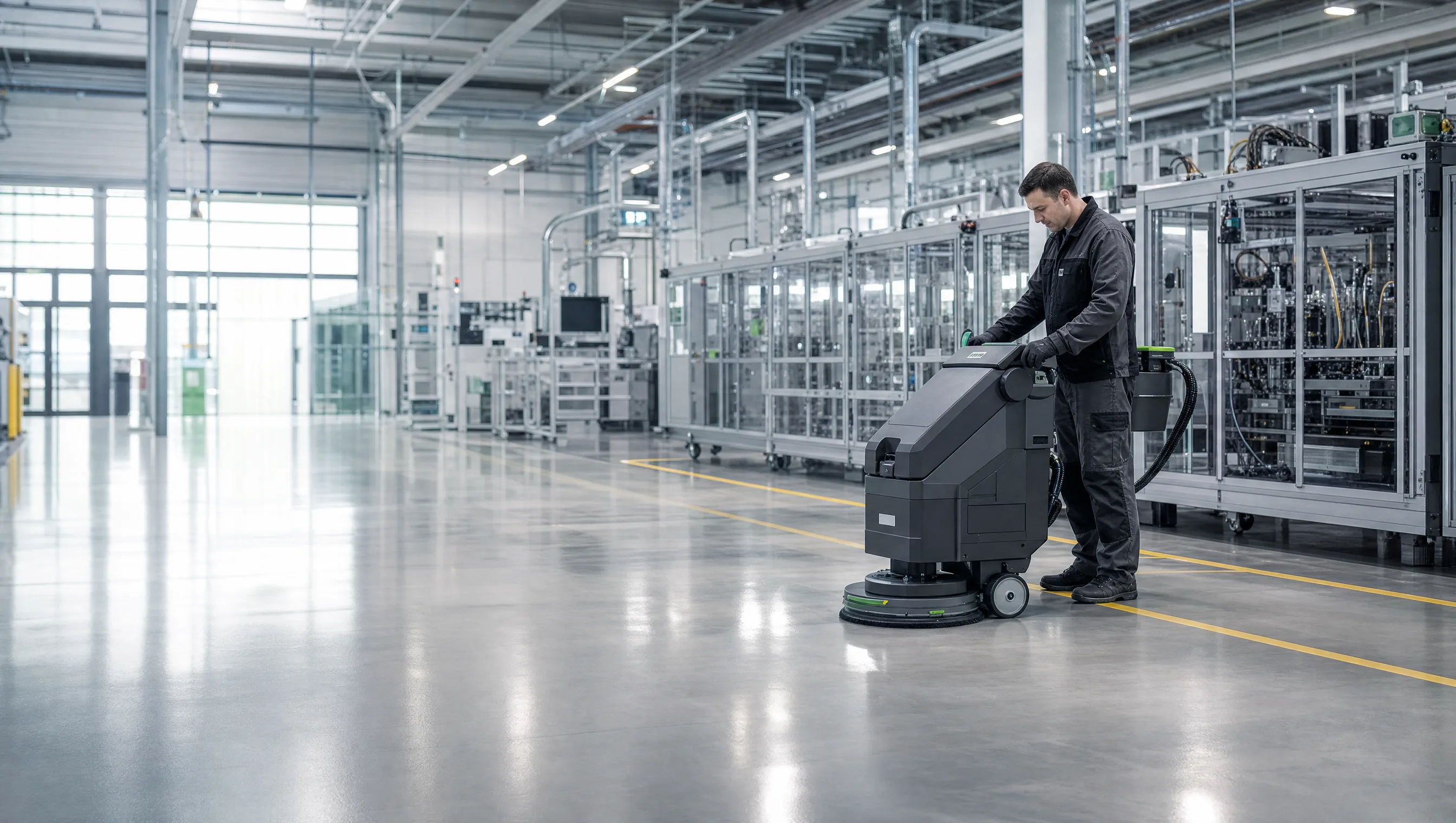 Professionelle Reinigung einer Industriehalle in Nordrhein-Westfalen