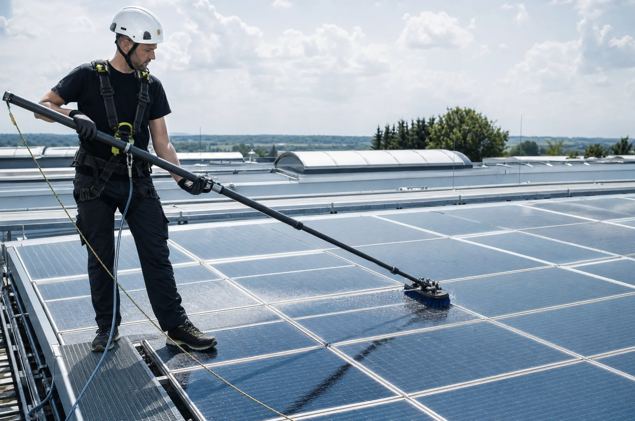Schonende Reinigung von Solarmodulen mit Reinwassertechnik